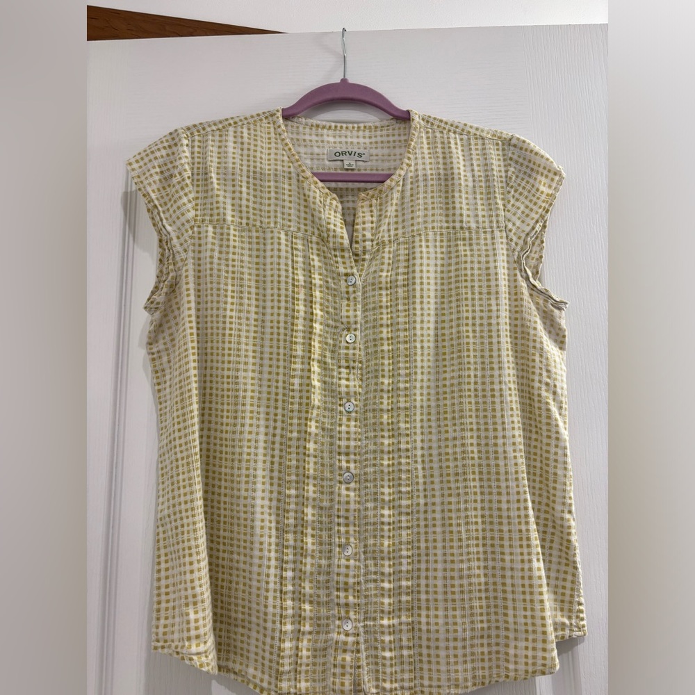 Orvis Women’s Sleeveless Shirt 100% cotton size Medium